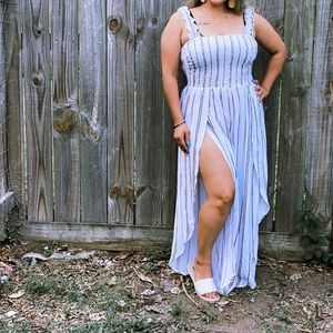 Split thigh romper